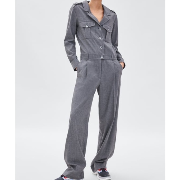 zara grey jumpsuit